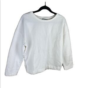 Vince White Split Hem Pullover Sweater Oversized Fit Top Size XS Women
